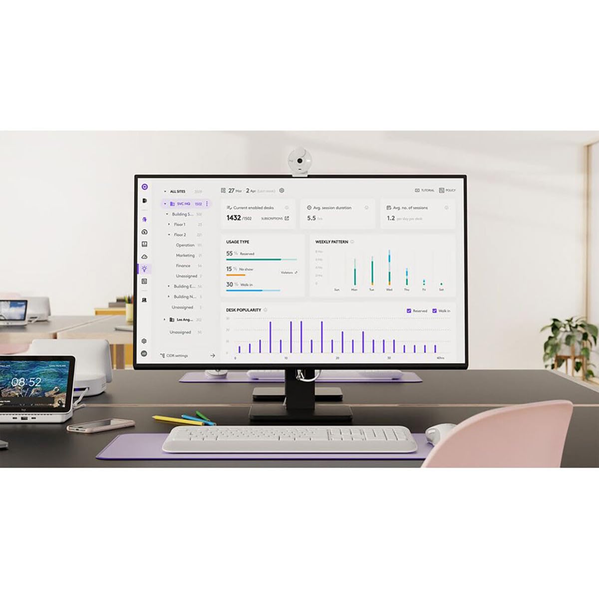 Logitech Rally Bar Room Kit, 4K PTZ Video Conferencing System with Beamforming Microphones for Medium to Large Rooms