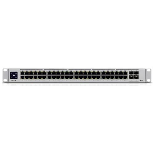 Ubiquiti Networks UniFi Pro USW-PRO-48-POE, 48-port gigabit PoE+ managed layer 2/3 switch with 4 SFP+ 10G uplinks