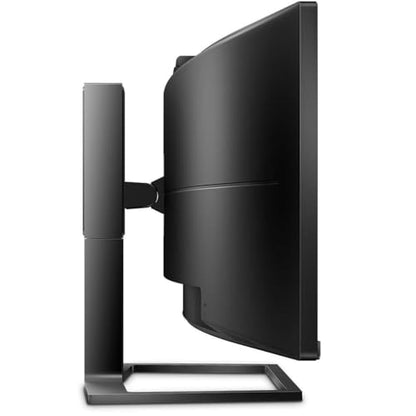 PHILIPS Brilliance 499P9H 49" SuperWide Curved Monitor, Dual QHD 5120x1440 32:9, USB-C connectivity and built-in KVM Switch, Pop-Up Webcam, Height Adjustable, LightSensor, 4Yr Advance Replacement Warr