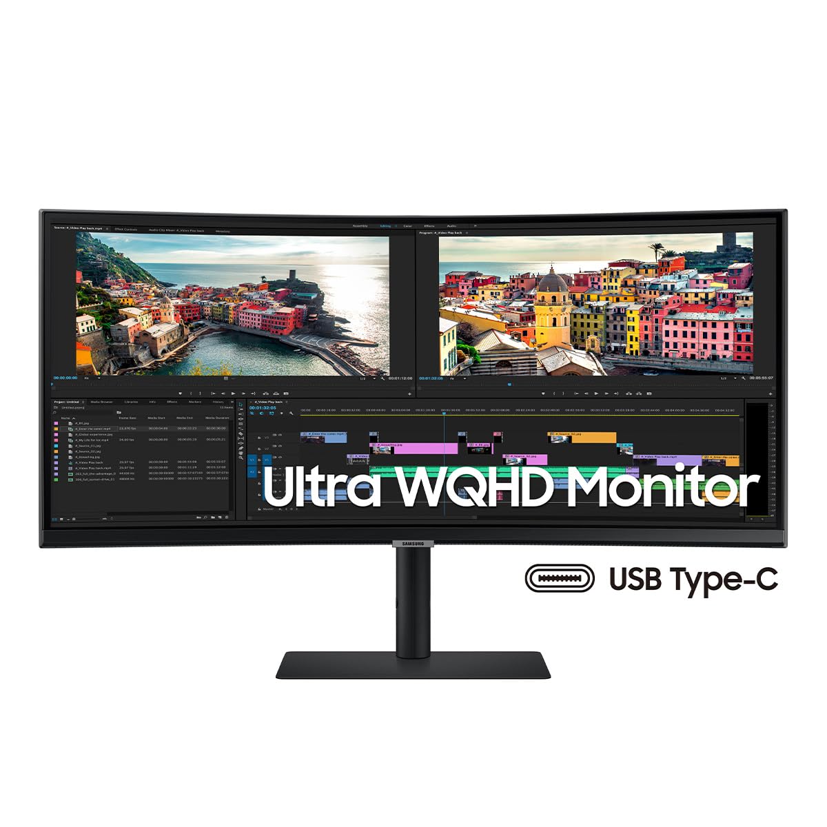 Samsung S34C654UAN 34in Curved Wqhd 100 Hz Mntr Kvm Dp/hdmi Speaker 3yr