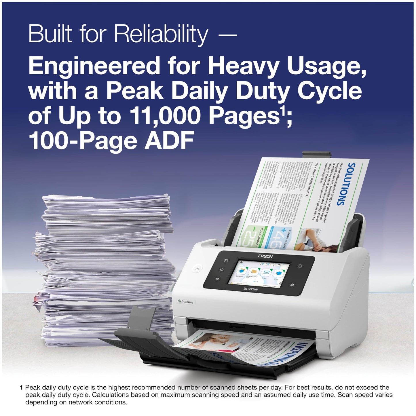 Epson DS-900WN EdgeLink High-Speed Wireless Network Color Document Scanner