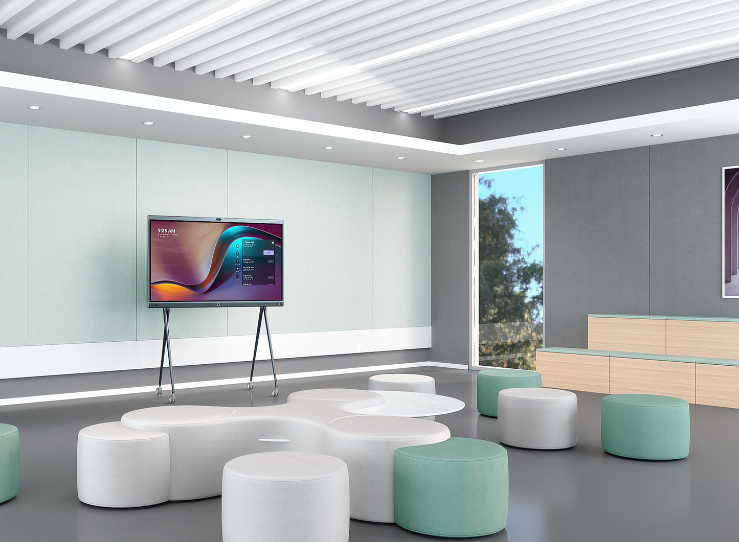 Yealink MeetingBoard Écran plat interactif 165,1 cm (65") LED WiFi 4K Ultra HD Noir Écran Tactile Intégré Dans le pr