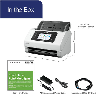 Epson DS-800WN EdgeLink Wireless Network Color Document Scanner
