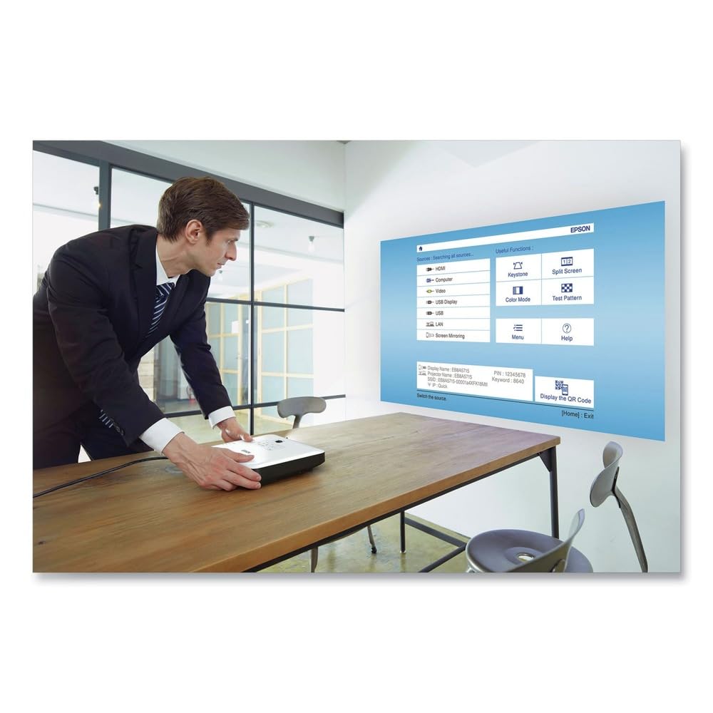 Epson PowerLite 1795F 3LCD 1080p Full HD Wireless Mobile Projector with Carrying case and Fast and Easy Image adjustments, a Bright Mobile Powerhouse for presentations and Wireless Video Streaming