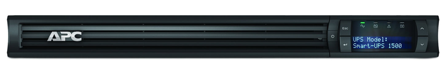 APC Smart-UPS, Line Interactive, 1500VA, Rackmount 1U, 230V, 4x IEC C13 outlets, SmartSlot, AVR, LCD - 1U Rack-mountable - 4 Hour Recharge - 5 Minute Stand-by - 230 V Input - 230 V AC Output - Sine Wa