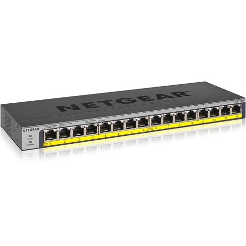 Netgear Netgear GS116PP 16-Port Gigabit Ethernet High-Power Unmanaged PoE+ Switch with FlexPoE (183W)