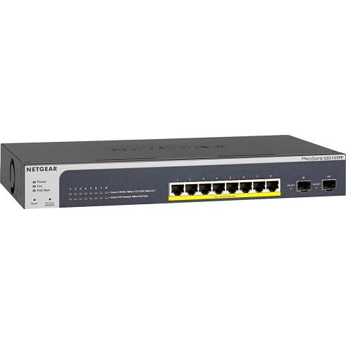Netgear Netgear GS510TPP 8-Port Gigabit Ethernet High-Power PoE+ Smart Switch with Dedicated SFP Ports (190W)