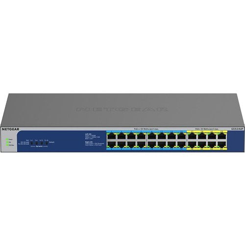 Netgear Netgear GS524UP 24-Port Gigabit Ethernet High-Power PoE+ Unmanaged Switch with 16-Ports PoE++ (480W)