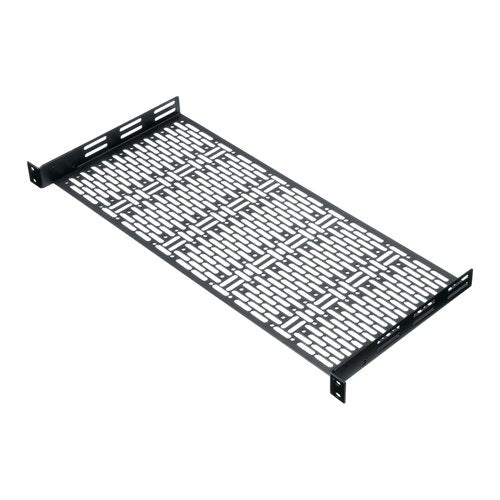 Middle Atlantic UFA-8 UFA Series Small Device Rack Mounted Rack Shelf, 8" Depth, 1U RMS, Steel, Blac