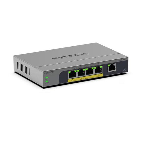 Netgear GS105EP-100NAS 5-Port Gigabit Ethernet Easy Smart PoE+ Switch, 63W