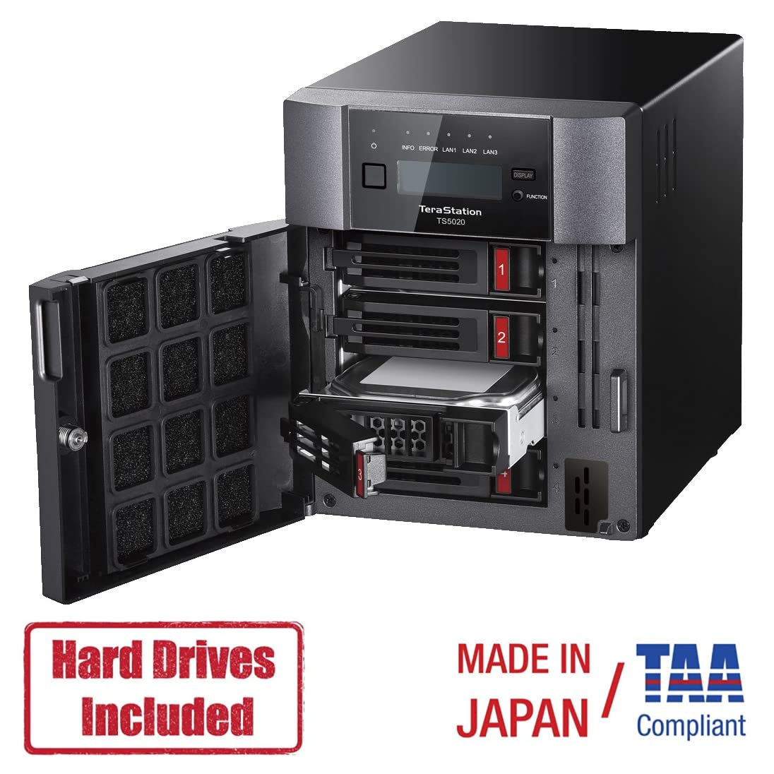 BUFFALO TeraStation 5420DN 4-Bay Business Desktop NAS with Hard Drives Included RAID iSCSI Network Storage File Server