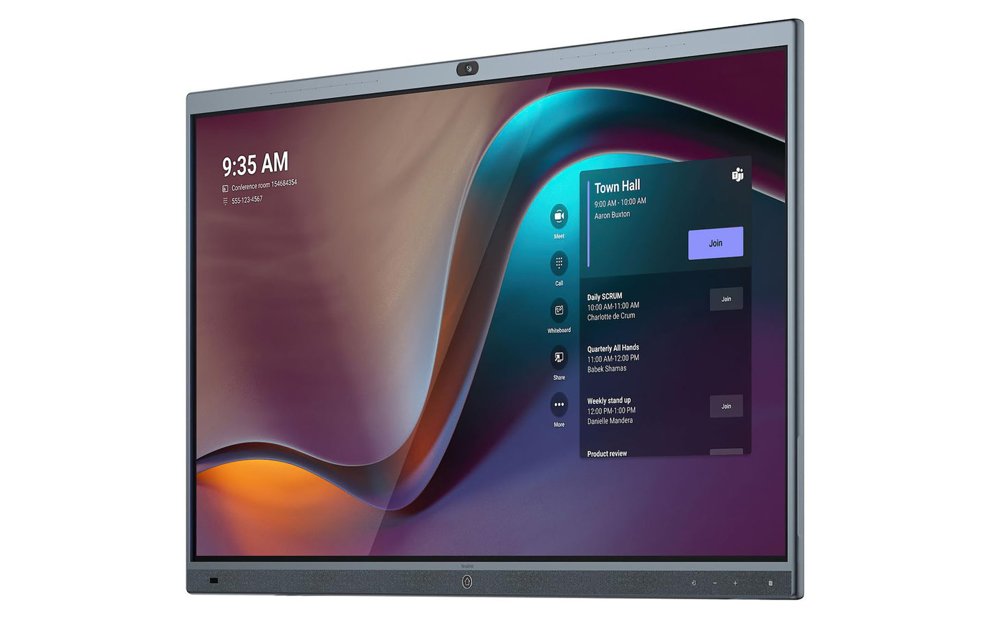 Yealink MeetingBoard Écran plat interactif 165,1 cm (65") LED WiFi 4K Ultra HD Noir Écran Tactile Intégré Dans le pr