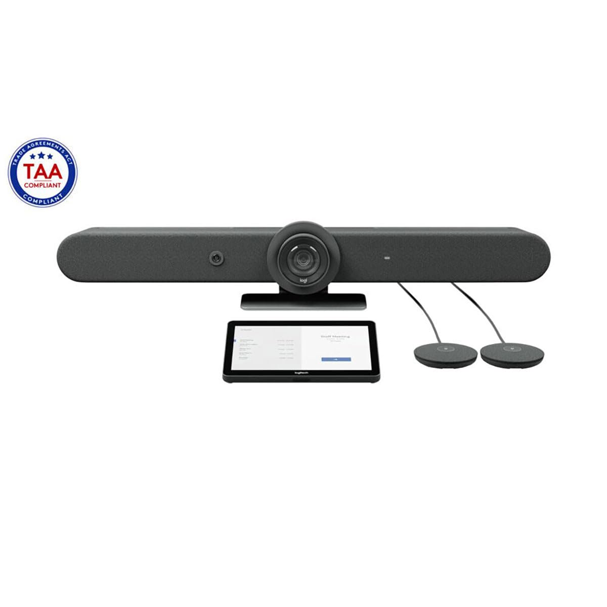 Logitech Rally Bar Room Kit, 4K PTZ Video Conferencing System with Beamforming Microphones for Medium to Large Rooms