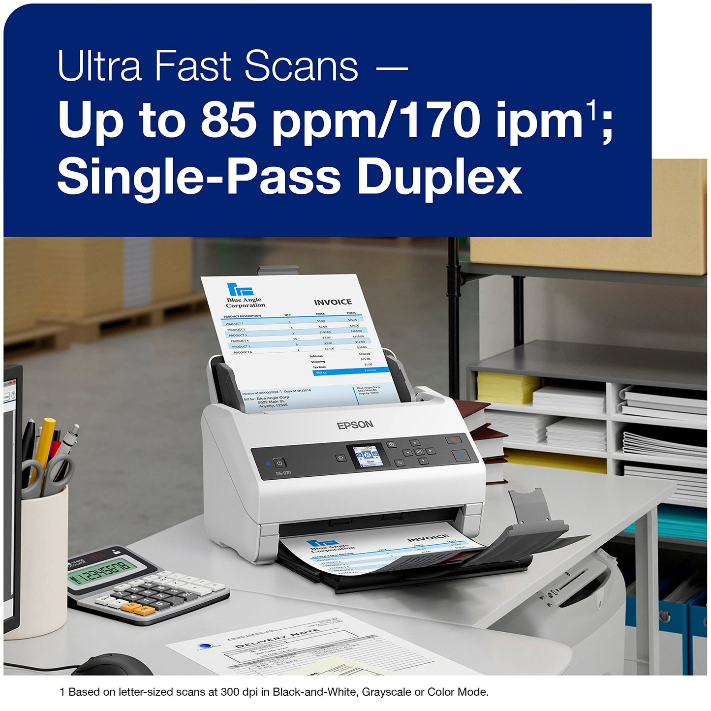 Epson Workforce DS-970 Sheetfed Scanner - 600 dpi Optical,White