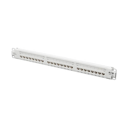 Eaton Tripp Lite N252-P24-WH 24-Port Cat6 Patch Panel, 4PPoE Compliant, 110/Krone, 568A/B, RJ45 Ethe